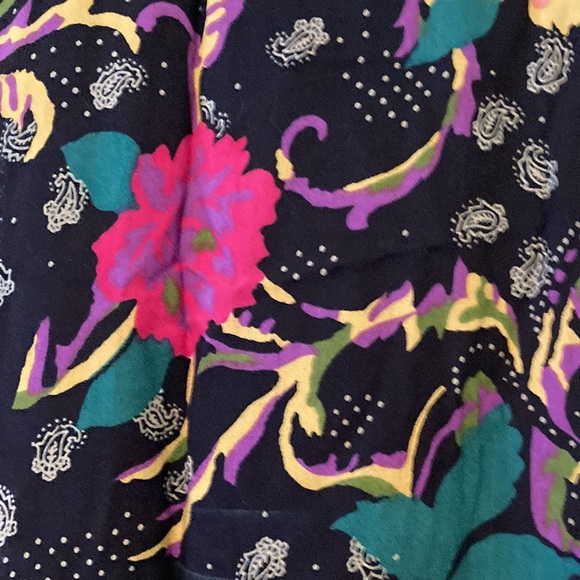 90s floral colorful maxi dress fun comfortable with slit Small - Picture 3 of 6